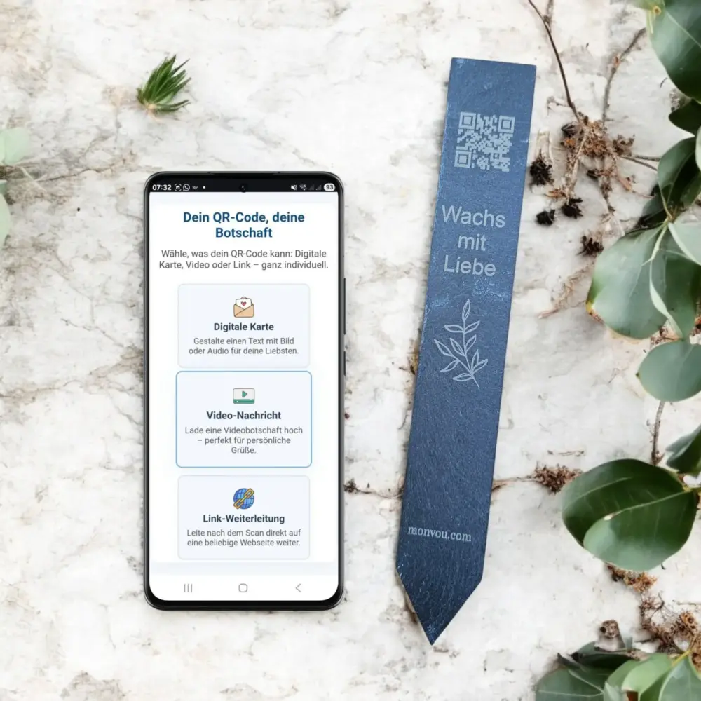 Slate Bloom – Schiefer-Flowerstick mit QR-Code – Bild 2